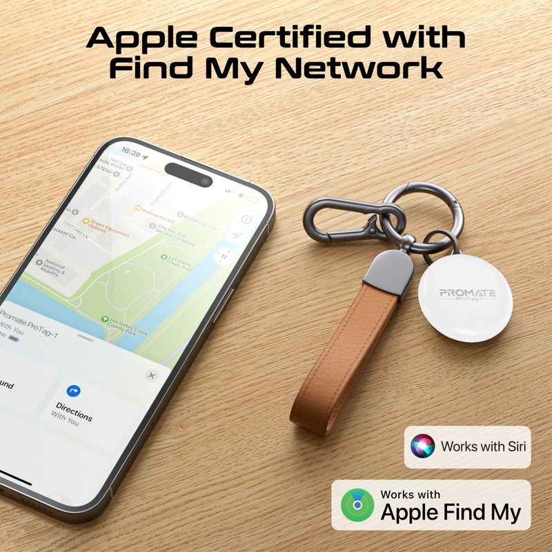 Ultra-compact Smart Precision Tracking Wireless Tag for Apple Find My App.