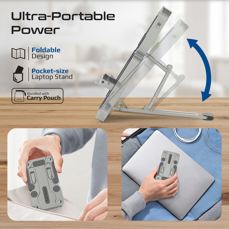 Compact Multi-Level Folding Laptop Stand w/ Anti-Slip Design