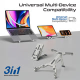 Compact Multi-Level Folding Laptop Stand w/ Anti-Slip Design