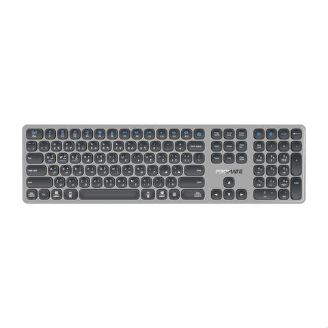 Full-Size Triple-Mode Slim Wireless Keyboard w/ Scissor Keys, & Multi-Device Connectivity