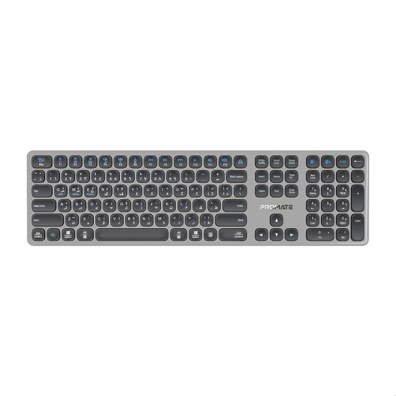 Prokeys 2 Full-Size Triple-Mode Slim Wireless Keyboard w/ Scissor Keys, & Multi ...