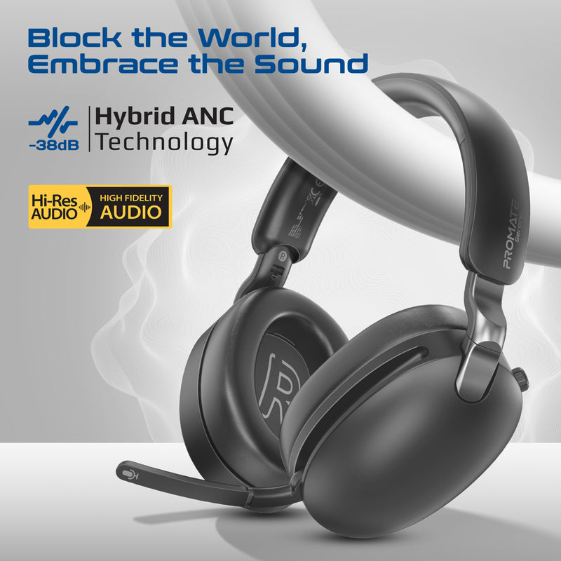 Hi-Res Audio Hybrid-ANC Over-Ear Headphones with Triple Connectivity