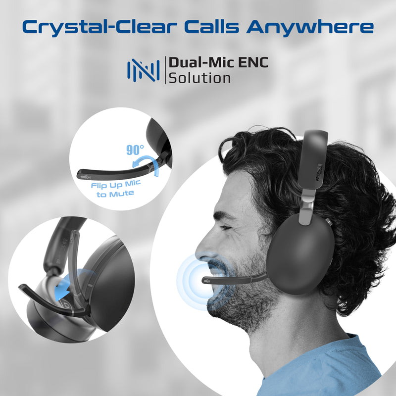 Hi-Res Audio Hybrid-ANC Over-Ear Headphones with Triple Connectivity