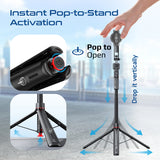 360° Ai Face Tracking Telescopic Selfie Stick with Auto Pop open Tripod Base