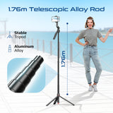 360° Ai Face Tracking Telescopic Selfie Stick with Auto Pop open Tripod Base