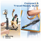 360° Ai Face Tracking Telescopic Selfie Stick with Auto Pop open Tripod Base