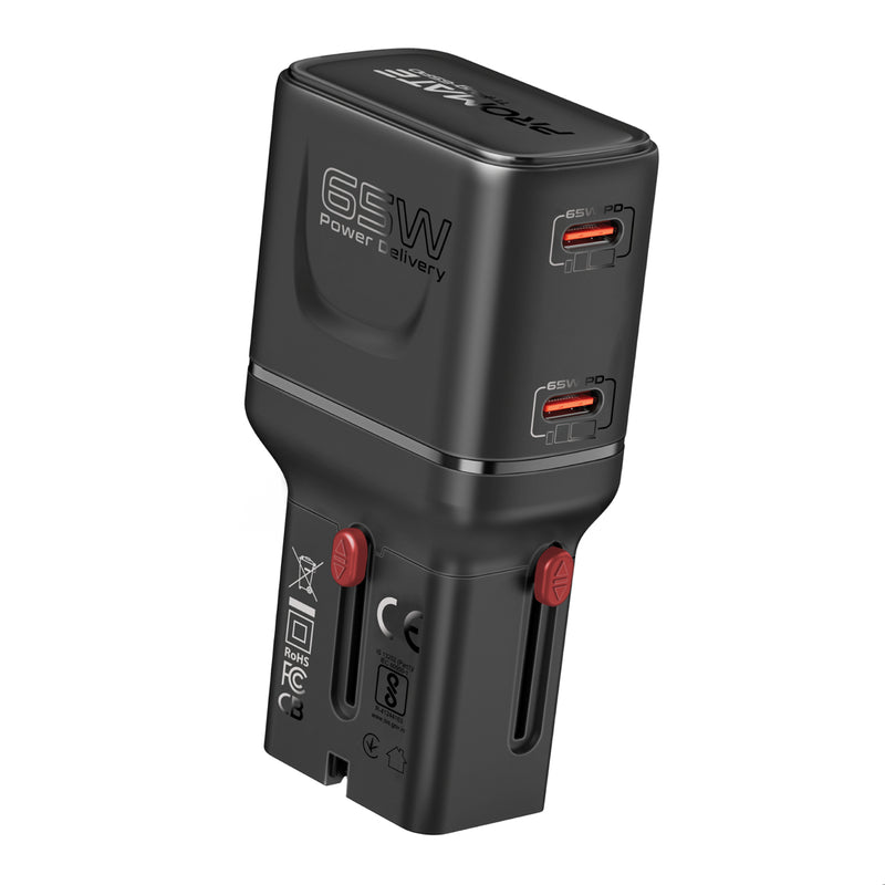 Triplug Ultra-Compact 65W Power Delivery Multi-Port Travel Charger – Promate ...