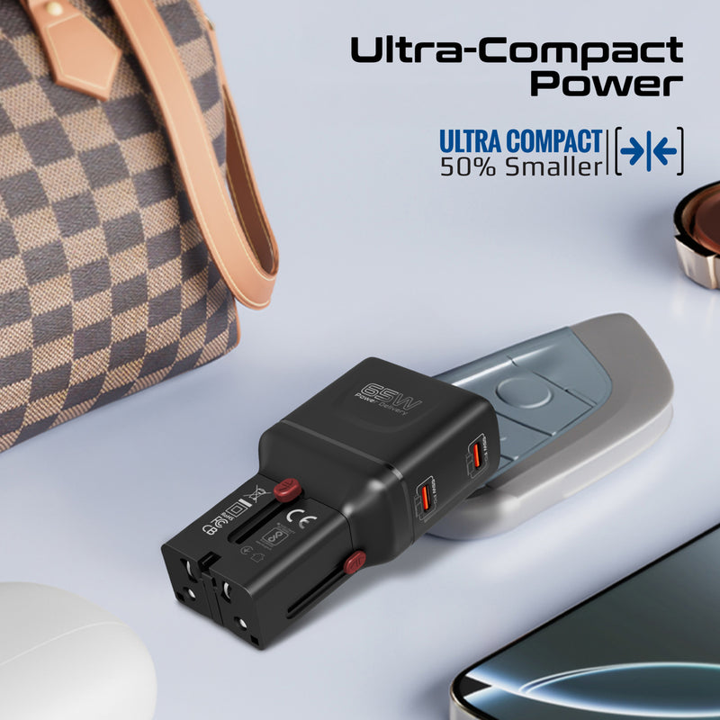 Triplug Ultra-Compact 65W Power Delivery Multi-Port Travel Charger – Promate ...