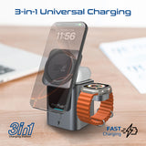 Ultra-Compact Auto-Fold 15W MagSafe compatible wireless charging station