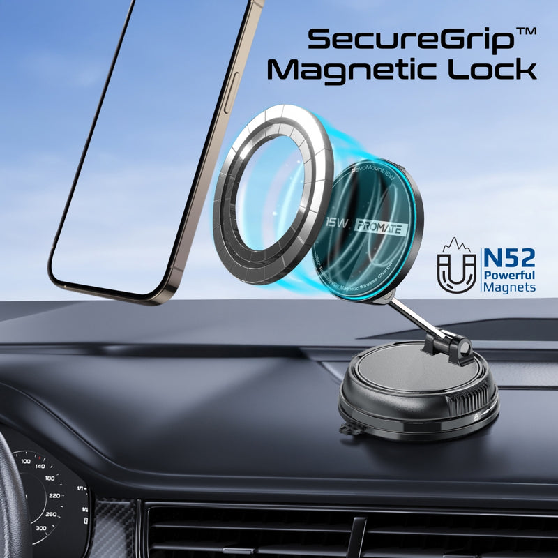 SecureGrip™ 360° Cradleless 15W MagSafe Compatible SmartPhone Charger Mount