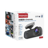 4K HD Dash-Cam front, cabin and rear view, with Night Vision, Parking Monitor and Built-in GPS