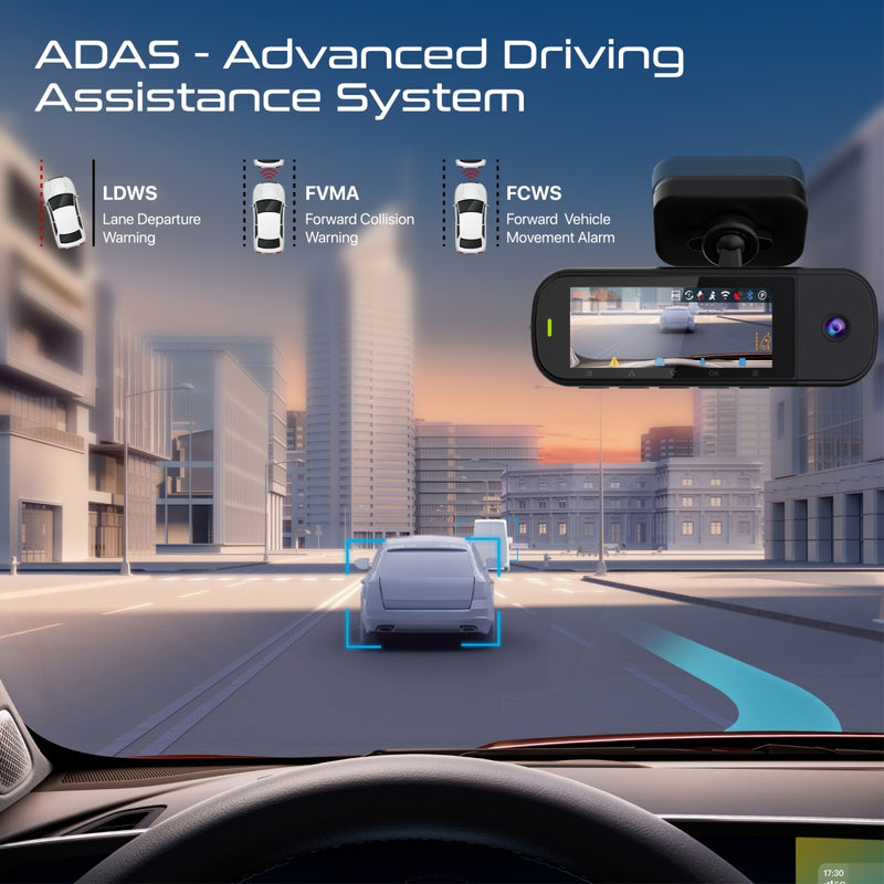 4K HD Dash-Cam front, cabin and rear view, with Night Vision, Parking Monitor and Built-in GPS