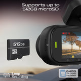 4K HD Dash-Cam front, cabin and rear view, with Night Vision, Parking Monitor and Built-in GPS