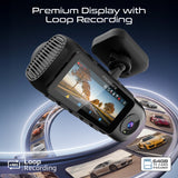 4K Ultra HD Dash-Cam with front, cabin, rear view, AI ISP Night Vision and Parking Monitor
