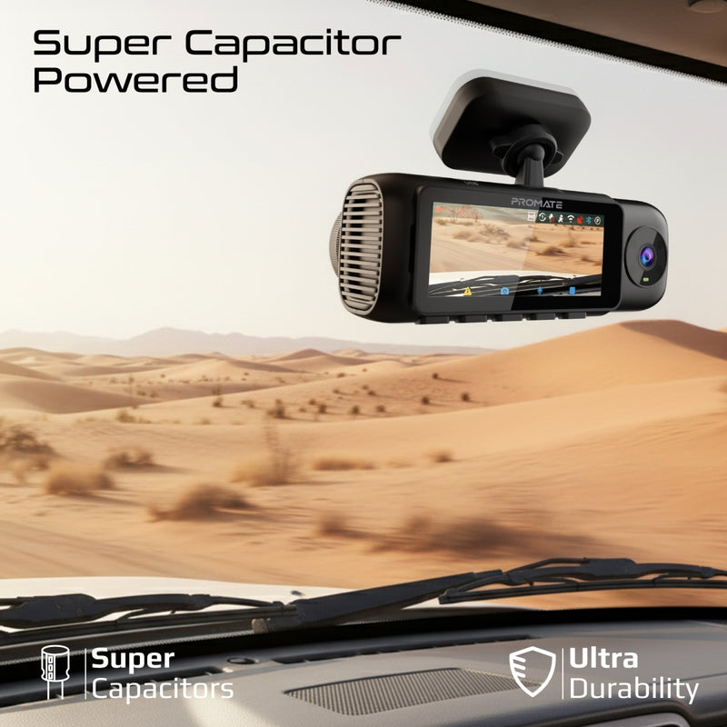 4K Ultra HD Dash-Cam with front, cabin, rear view, AI ISP Night Vision and Parking Monitor