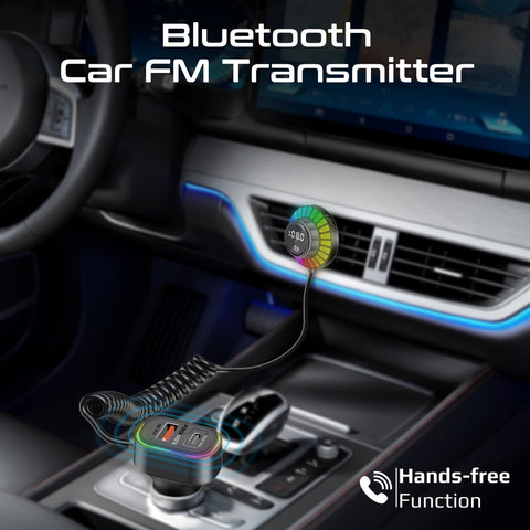 RGB FM Transmitter Kit with Handsfree, 30W Power Delivery & Quick Charge 3.0