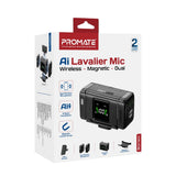 Dual Magnetic Wireless Lavalier Mic with Charging Case