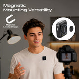 Dual Magnetic Wireless Lavalier Mic with Charging Case