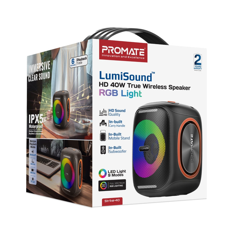 LumiSound™ HD 40W True Wireless  Speaker with  RGB Light