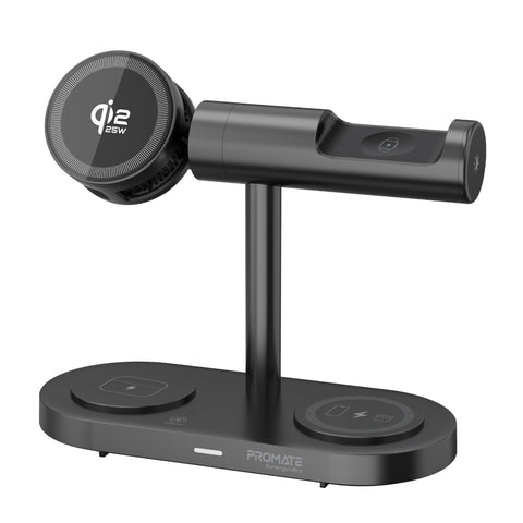 7-in-1 Qi2.2 25W Wireless Charging Station with Cooling Fan & LED Ambient Light
