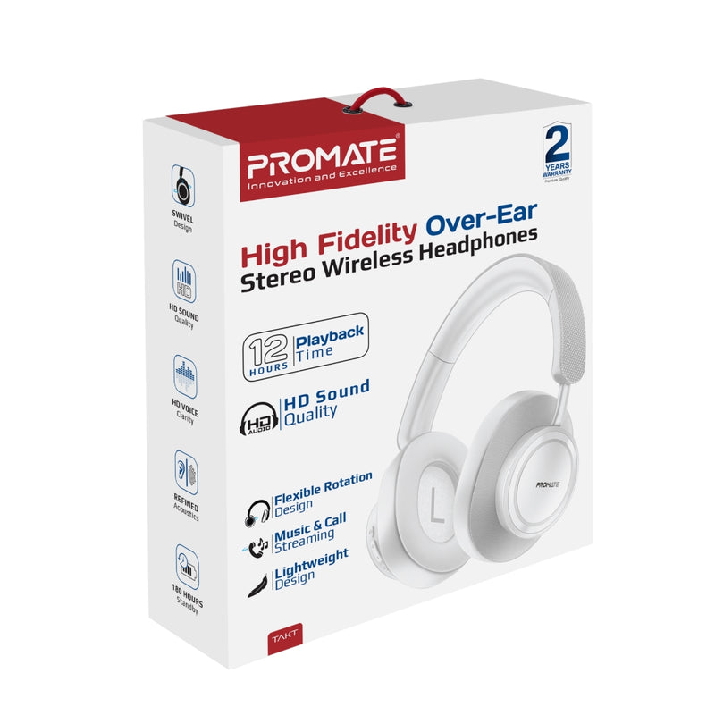 High Fidelity Over Ear Stereo Wireless Headphones Promate Technologies High Fidelity Over Ear Stereo Wireless Headphones Promate Technologies