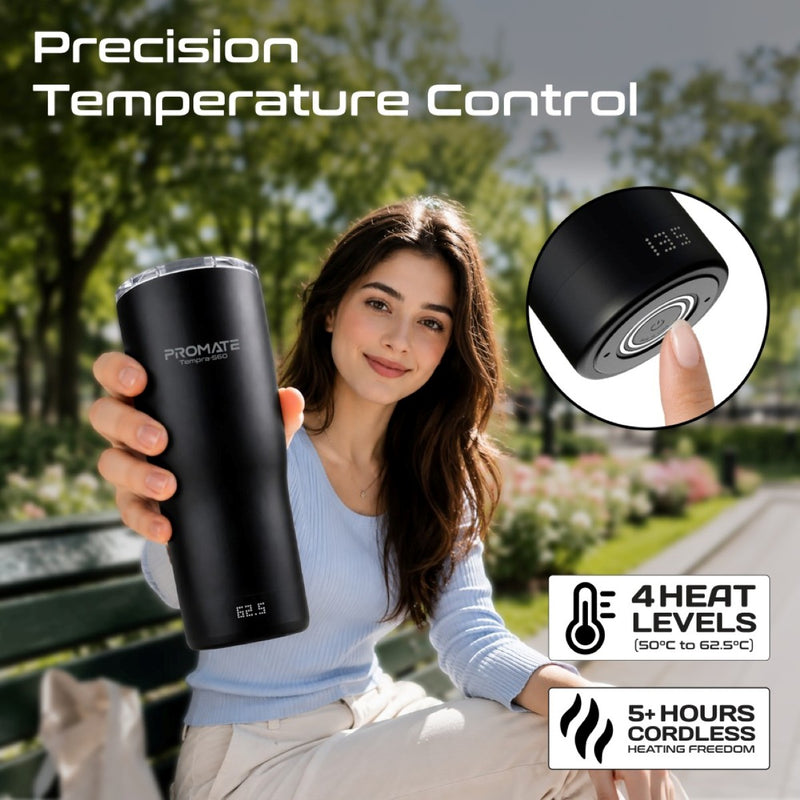 Smart Temperature-Controlled Mug with Heated Coaster & 15W Wireless Charger
