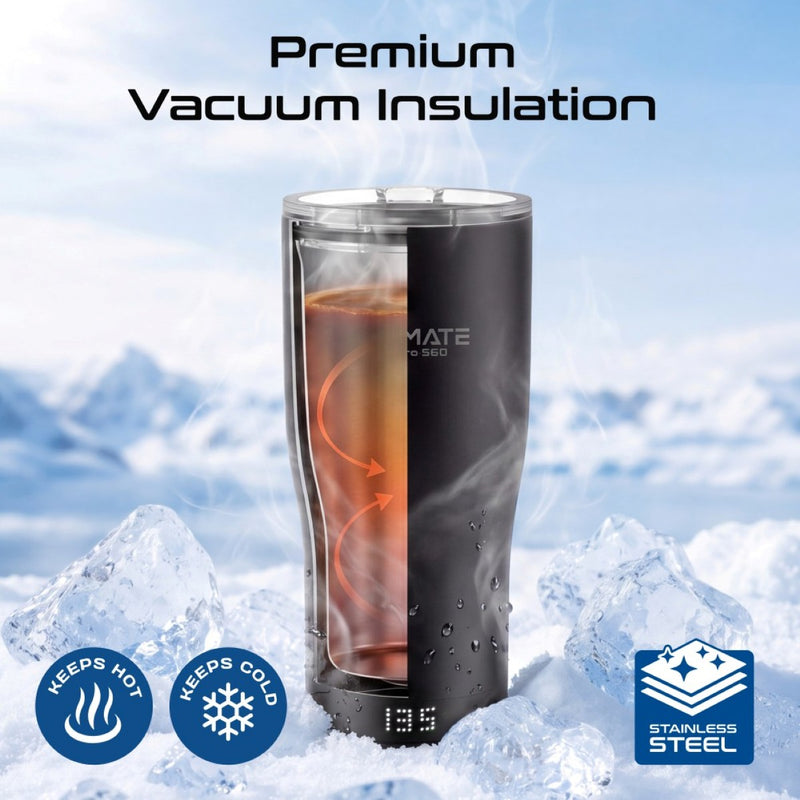 Smart Temperature-Controlled Mug with Heated Coaster & 15W Wireless Charger