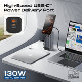 Ultra Compact 130W Multi-Port Power Bank with Retractable USB-C Cable & TFT LCD Screen