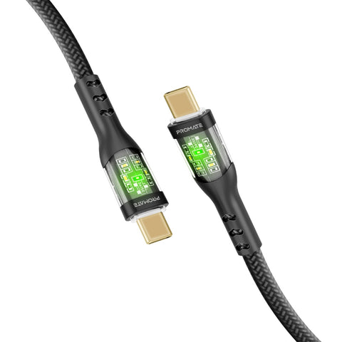 60W Power Delivery Ultra-Fast USB-C Cable with Transparent Shells