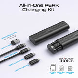 Versatile Tech Pouch w/ Mobile Charging Kit & Biometric Lock with Apple Find My Tracker