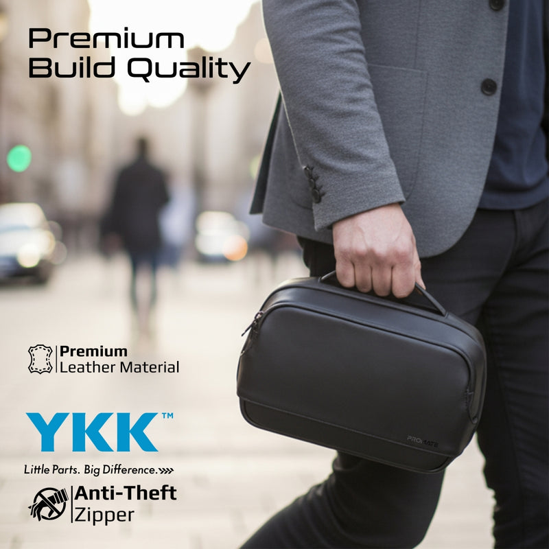 Versatile Tech Pouch w/ Mobile Charging Kit & Biometric Lock with Apple Find My Tracker