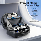 Versatile Tech Pouch w/ Mobile Charging Kit & Biometric Lock with Apple Find My Tracker