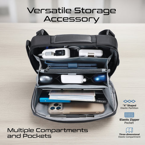 Multi-Pocket Tech Pouch with Biometric Lock