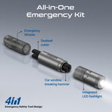 All-in-One Emergency Rescue Tool with Hammer, Seatbelt Cutter & LED Light