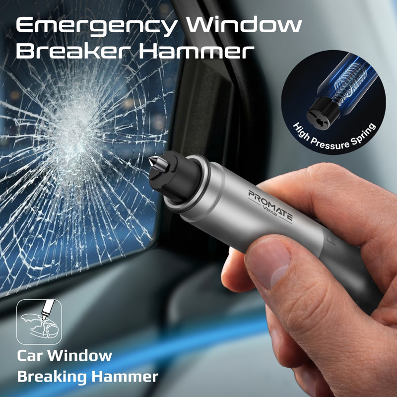 All-in-One Emergency Rescue Tool with Hammer, Seatbelt Cutter & LED Light