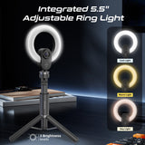 2K Ultra-HD Webcam with Built-in Mic & Ring Light and detachable Tripod