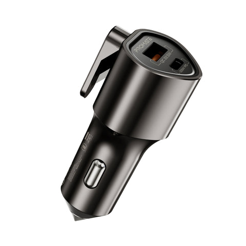 Multi-Function Power Delivery Car Charger with Safety Hammer & Seatbelt Cutter