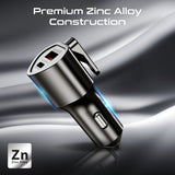 Multi-Function Power Delivery Car Charger with Safety Hammer & Seatbelt Cutter