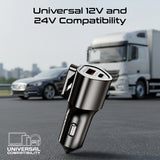 Multi-Function Power Delivery Car Charger with Safety Hammer & Seatbelt Cutter