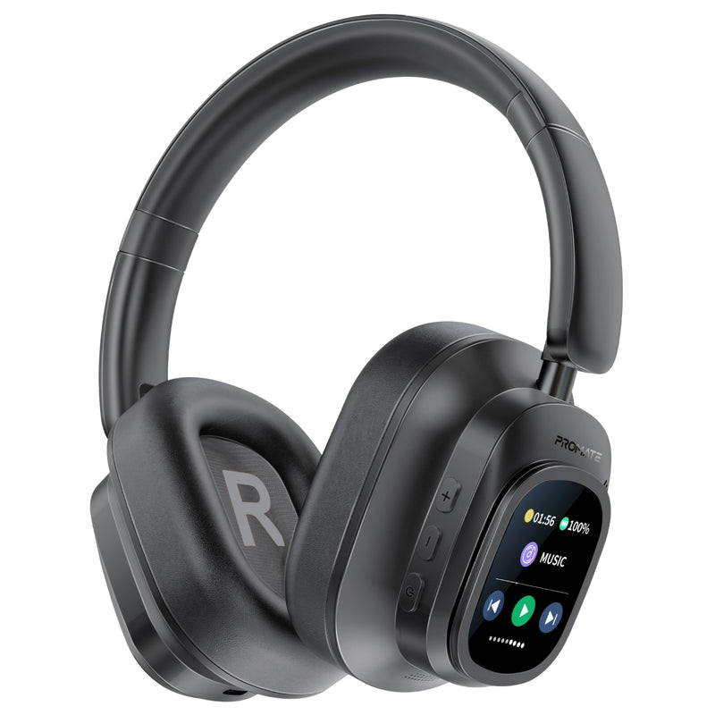 High-Definition Hybrid ANC Headphones with Detachable Magnetic LCD Touch Screen Controller.