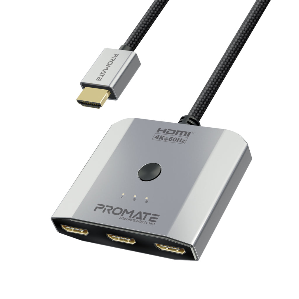 4K High Resolution 3 in 1 HDMI Switch Promate Technologies 4K High Resolution 3 in 1 HDMI Switch Promate Technologies