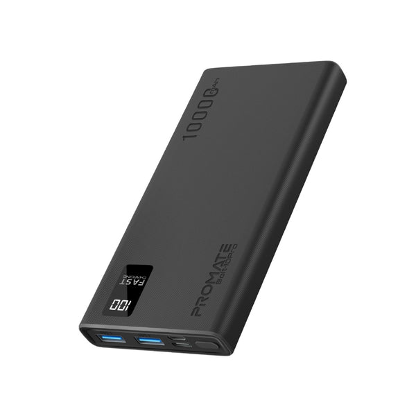 10000mAh Compact Smart Charging Power Bank with Dual USB-A & USB-C Out – Promate Technologies