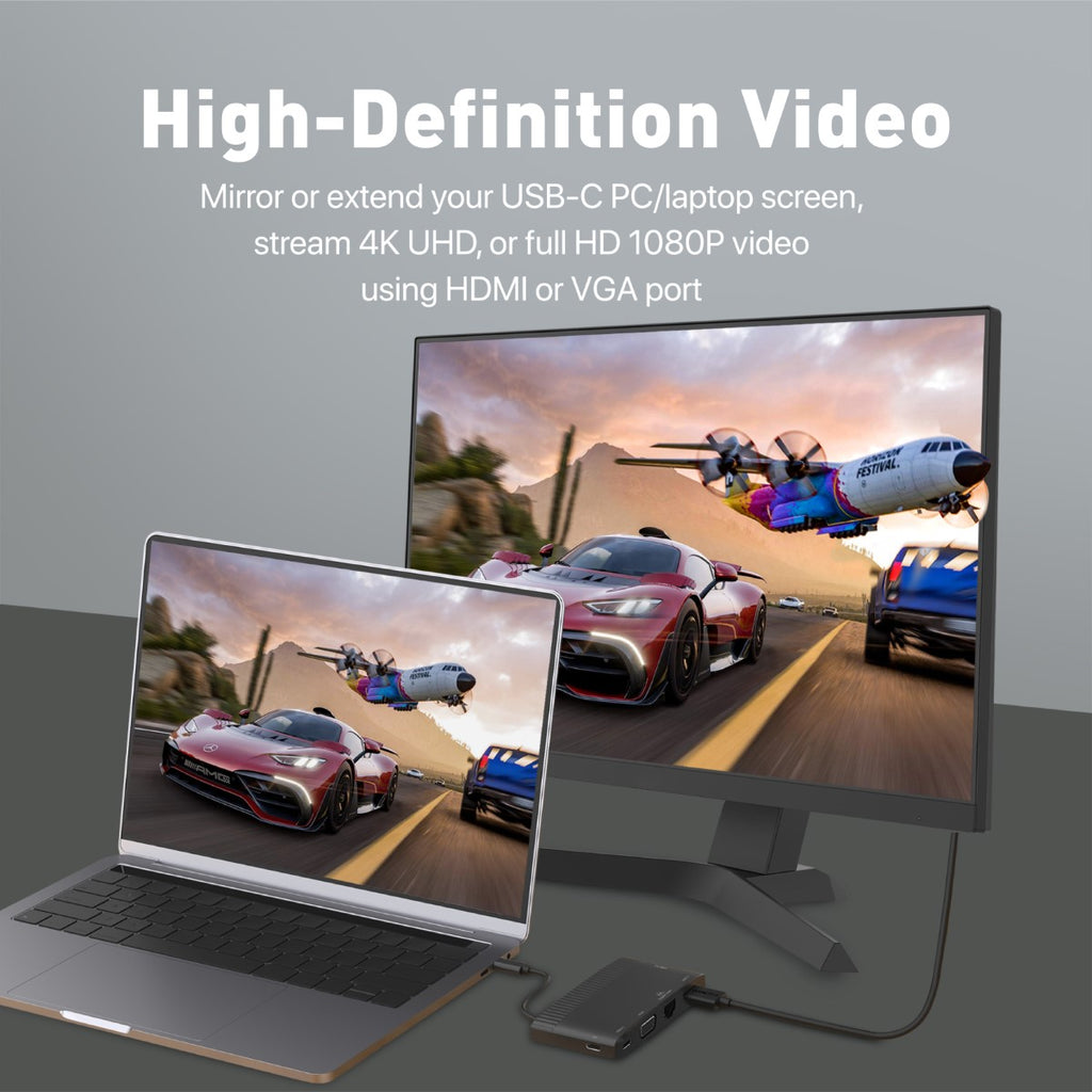 6-in-1 Highly Versatile USB-C Media Hub with 100W Power Delivery ...