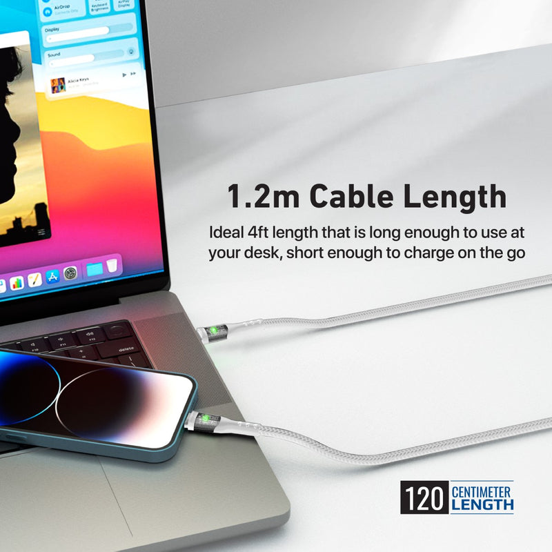 27W Power Delivery USB-C to Lightning Cable with Transparent Shells ...