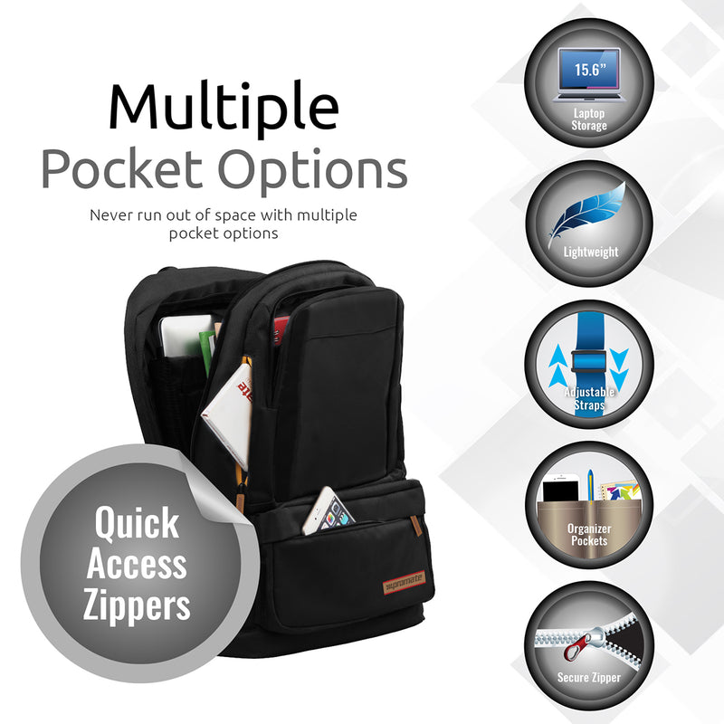 backpack for laptop option Lightweight Backpack for Laptops up to 15.6” with Multiple Pocket Opti – Promate Technologies